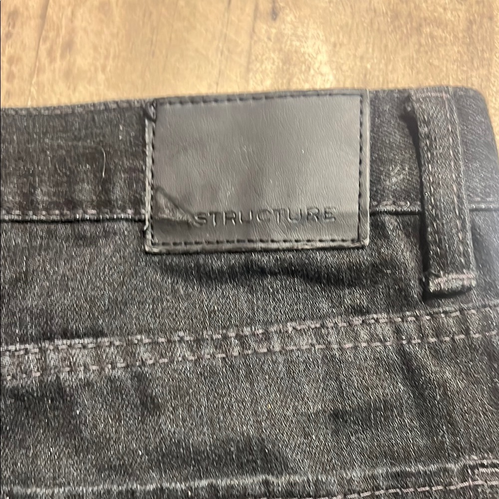 Structure Black Jeans with Distressed  Finish 36x30